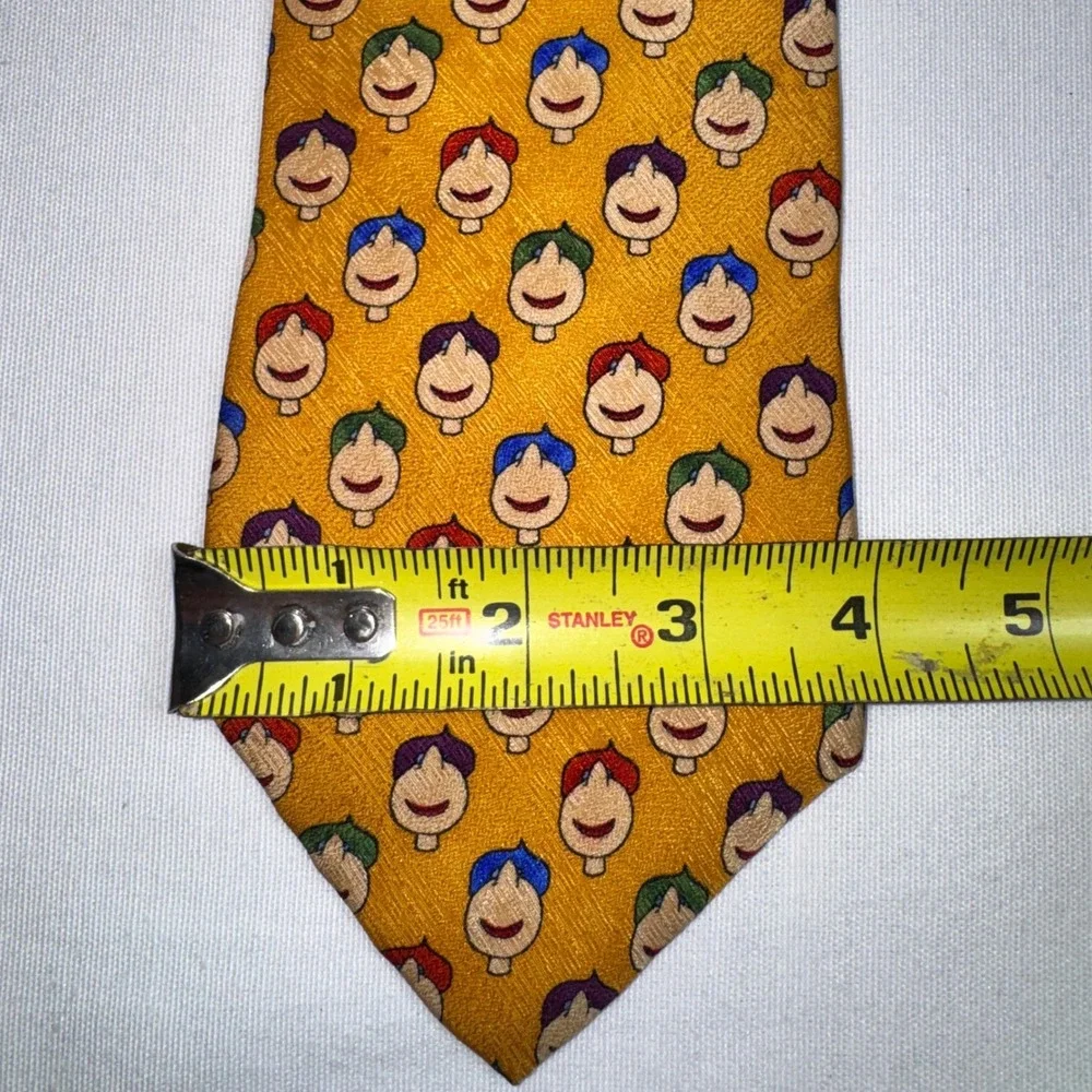 Save the‎ Children Matt LeBlanc Yellow Silk Face Novelty Print Mens Tie USA Made